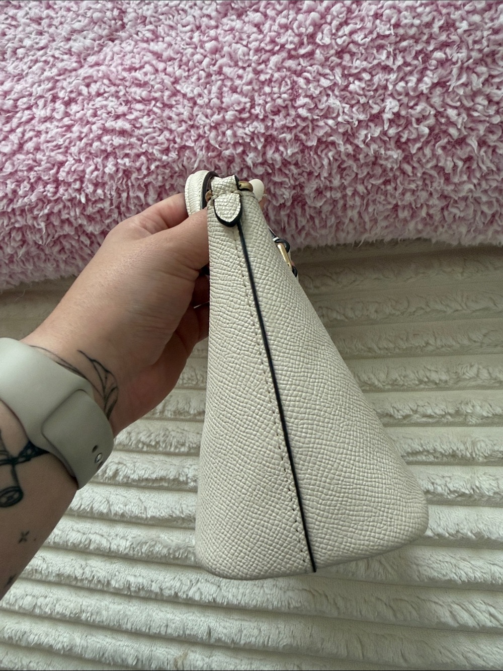 Coach Cream Pebbled Leather Mini Satchel with Gold Hardware - Picture 3 of 8